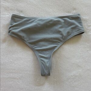 Boutine LA High-Waisted Grayish Blue— Thong Bikini Bottoms